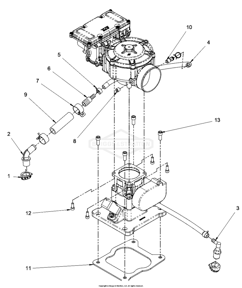 Engine Group - Fuel Diagram and Parts List for 076660-01  Briggs and Stratton Generator